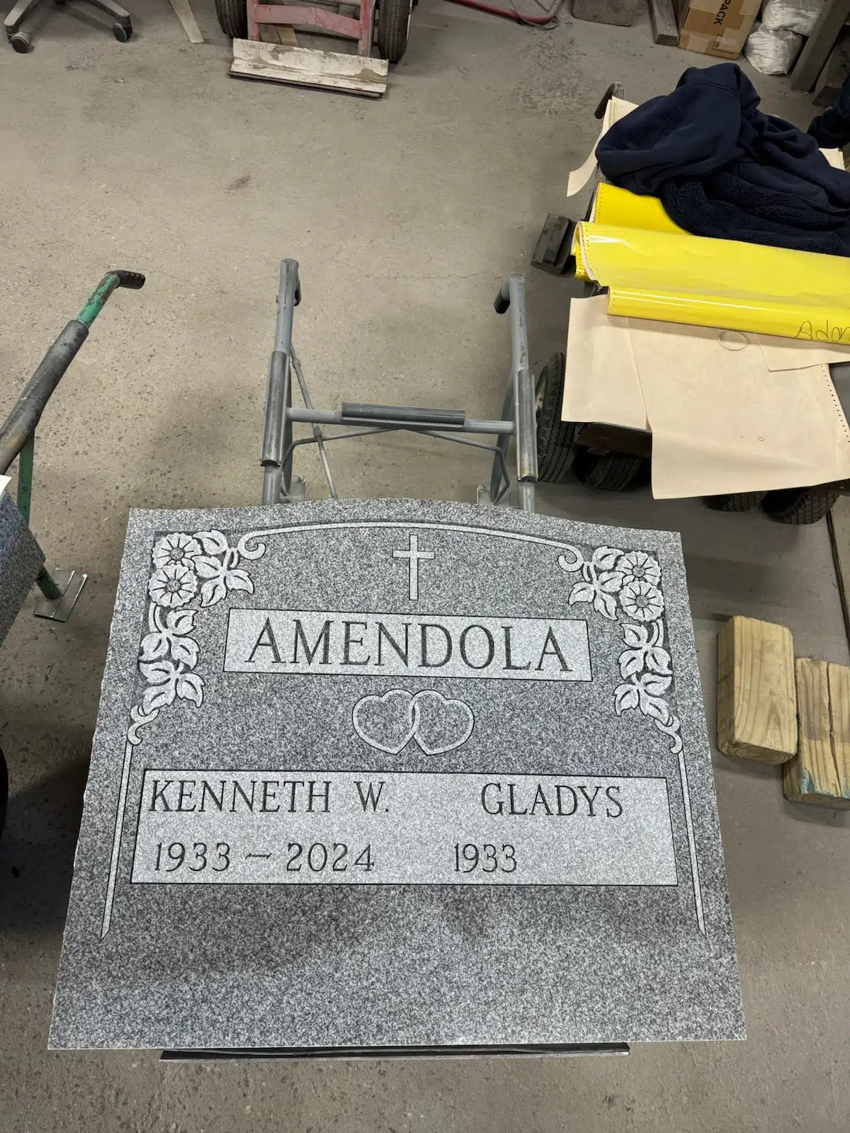 Granite Garden Memorial Bench hand-carved by Garden Bench Memorials in NJ — image 3