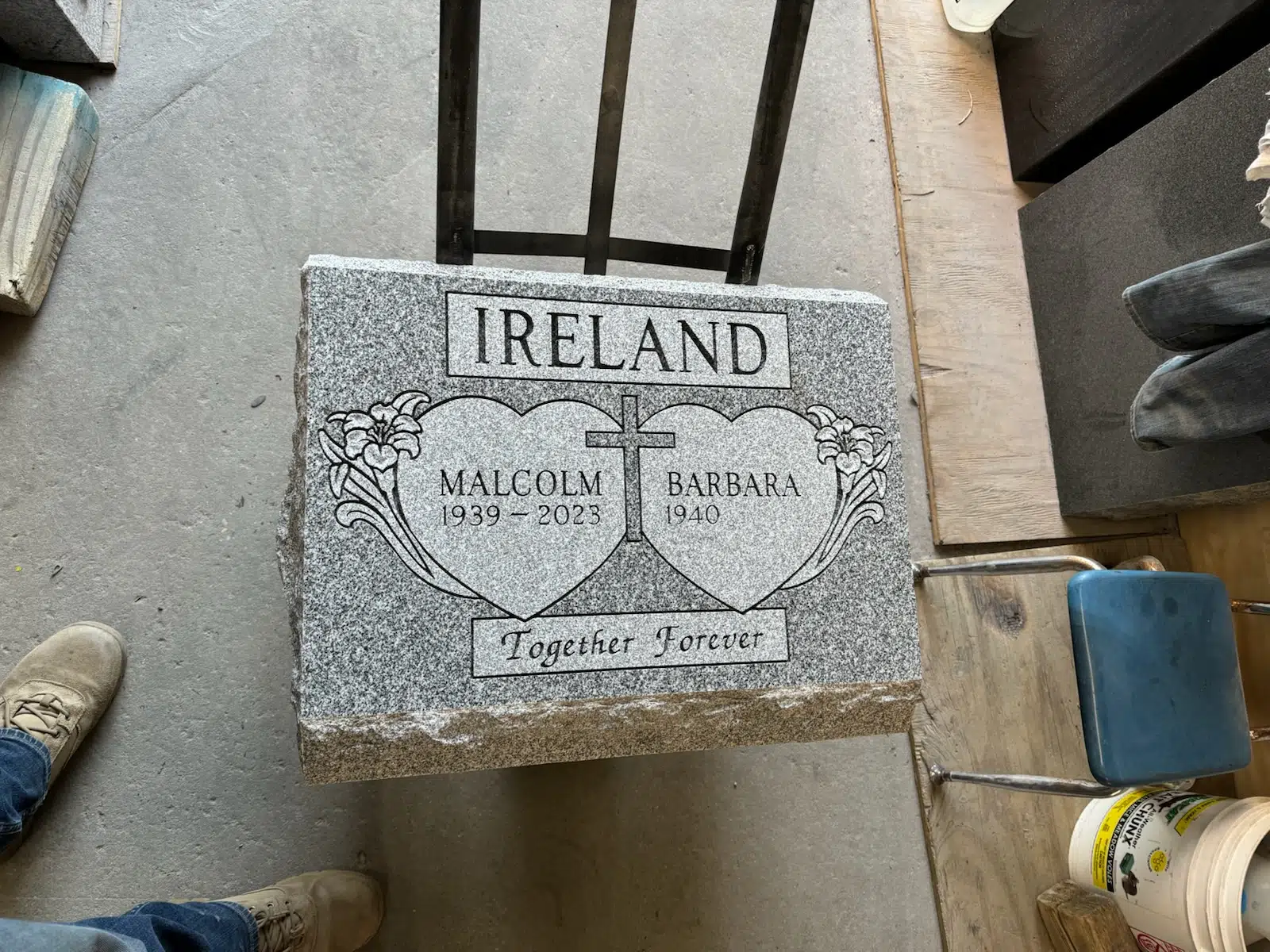 Granite Garden Memorial Bench hand-carved by Garden Bench Memorials in NJ — image 3